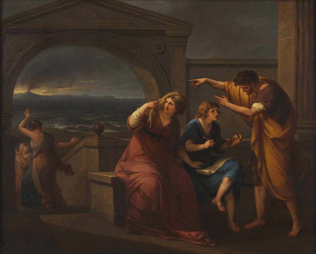 Plinius den Yngre og hans mor i Misenum, år 79 e.Kr. af Angelica Kauffmann