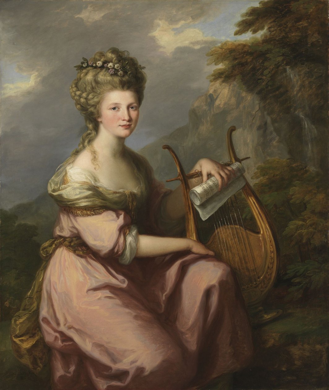 Portræt af Sarah Harrop (fru Bates) som muse af Angelica Kauffmann