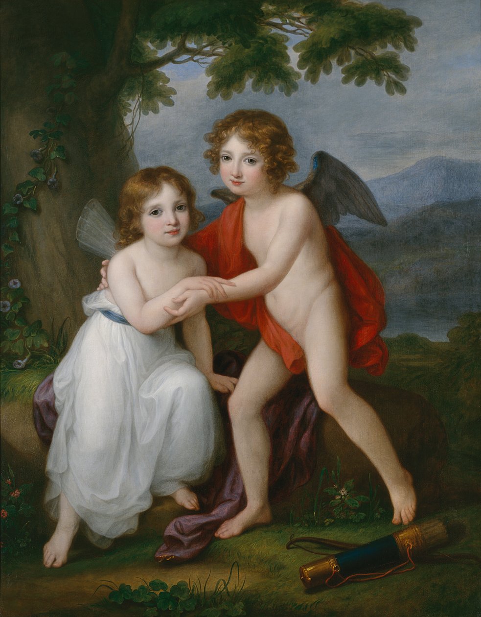 Portræt af Plymouth-søskende som Amor og Psyche, 1795 af Angelica Kauffmann