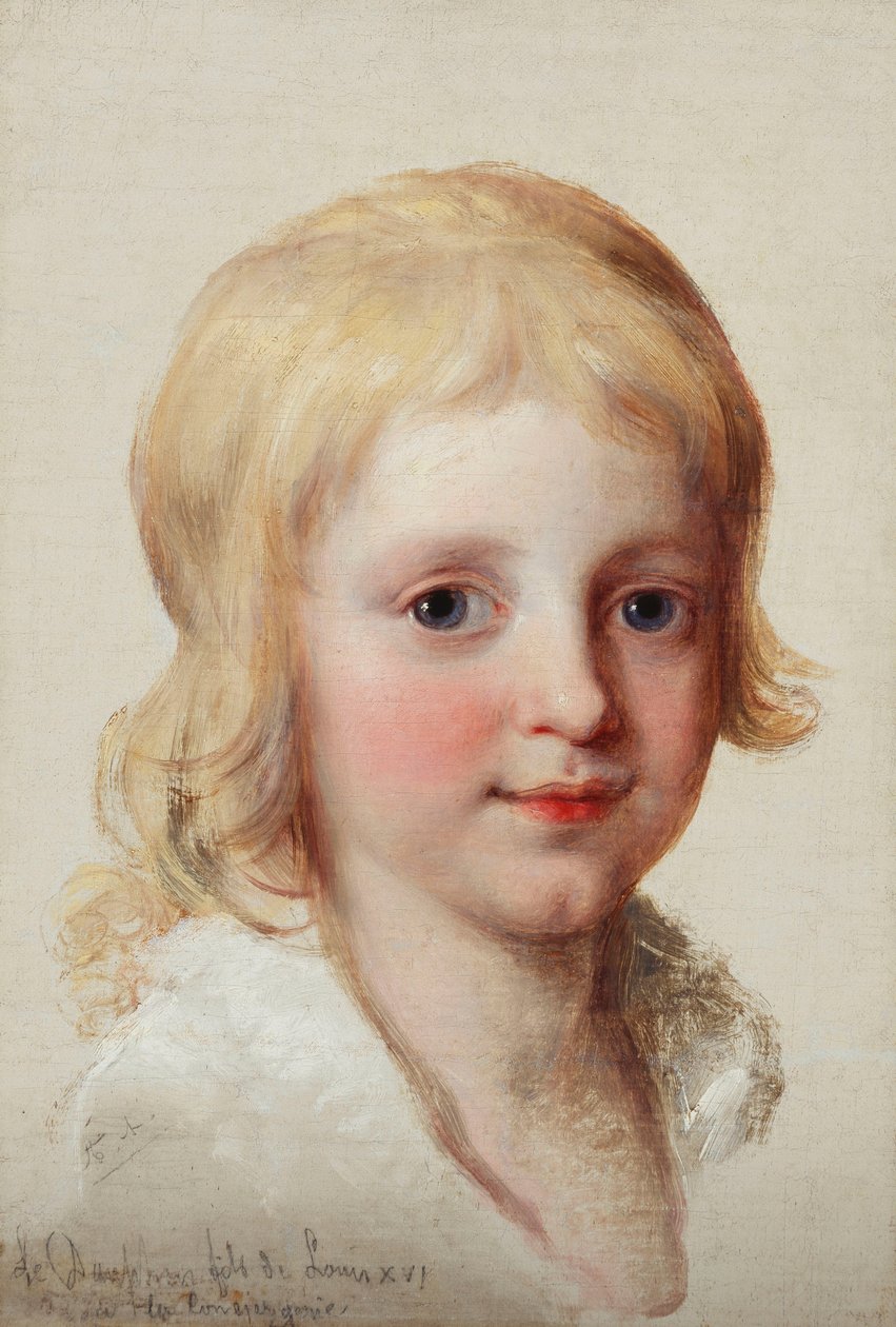 Portrætstudie af Francesco, kronprins af Napoli, som dreng med hoved og skuldre, af Angelica Kauffmann