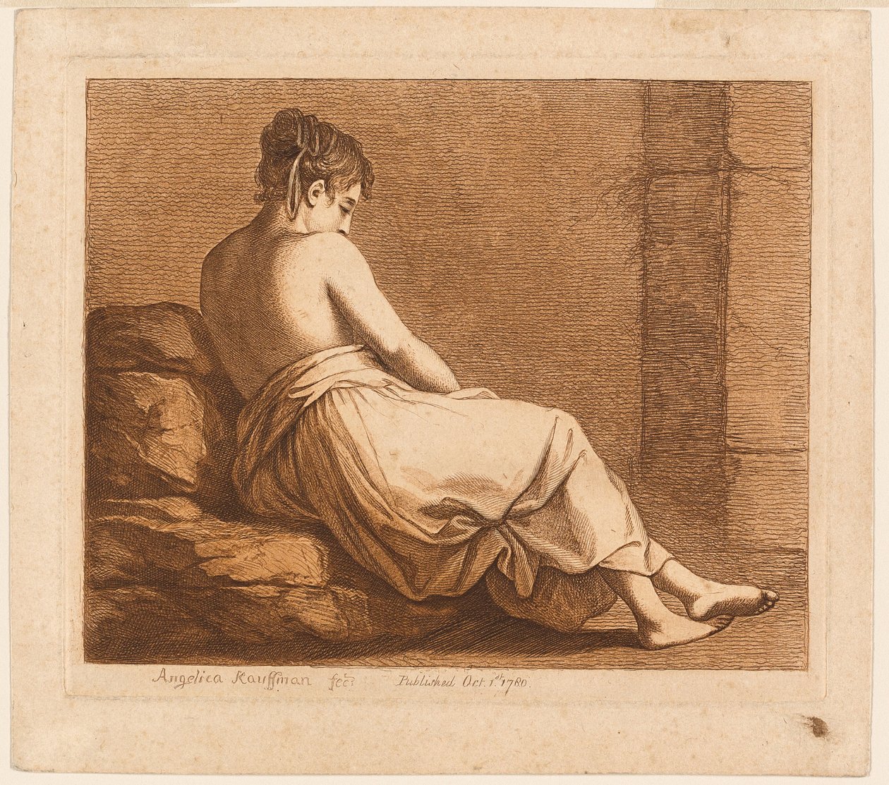 Liggende pige set bagfra af Angelica Kauffmann