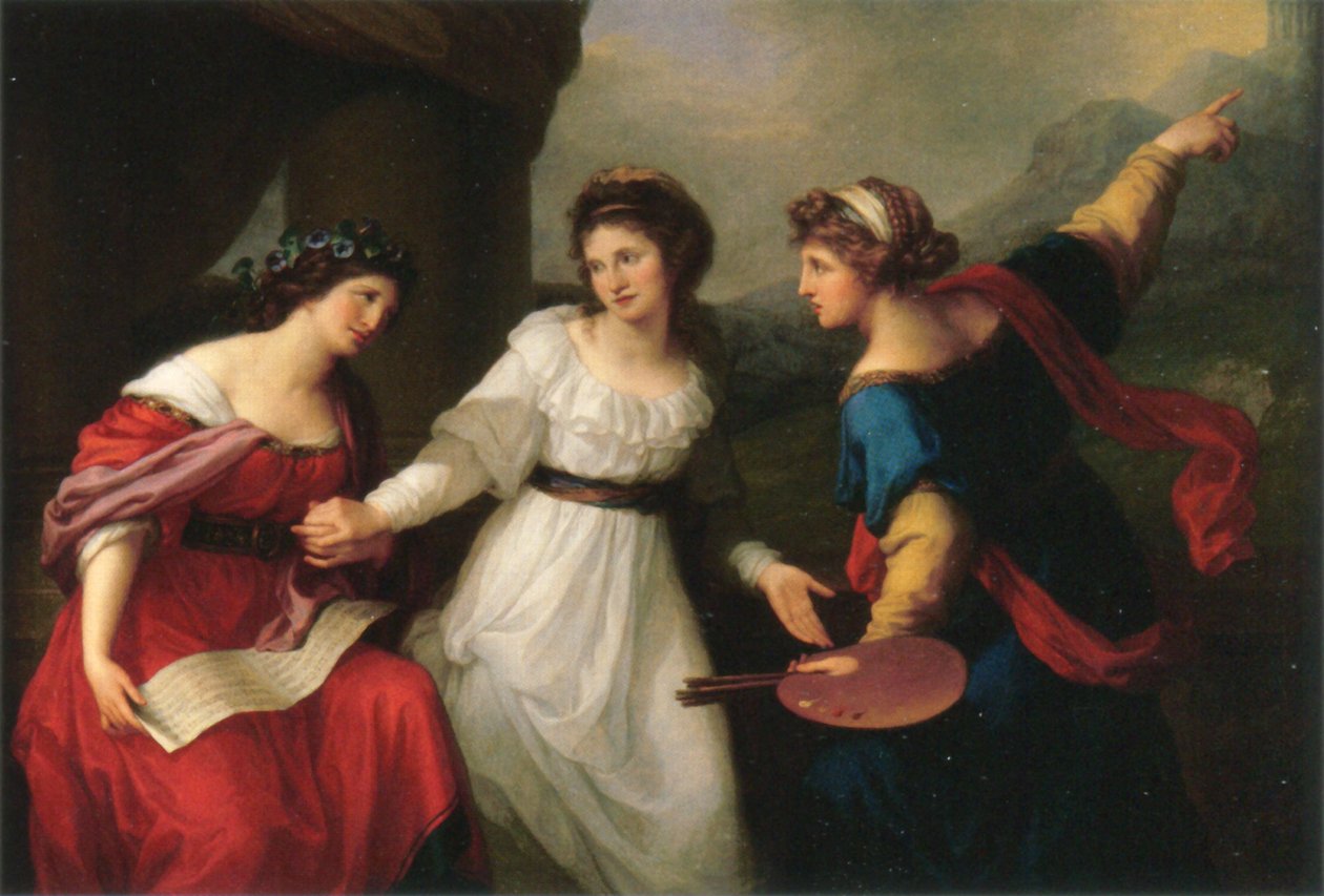 Selvportræt, der vakler mellem musik og maleri af Angelica Kauffmann