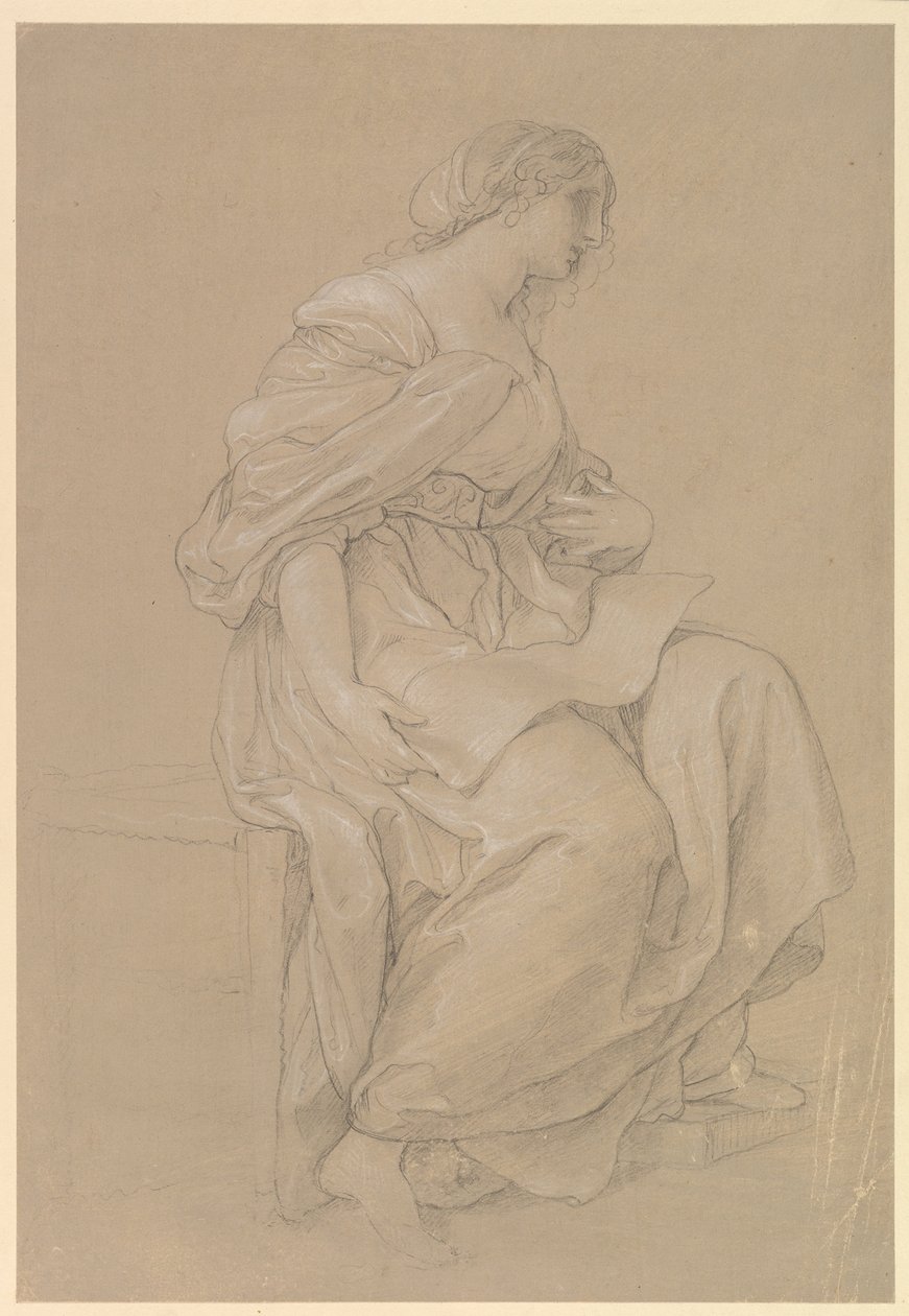 Studie af en siddende kvinde af Angelica Kauffmann