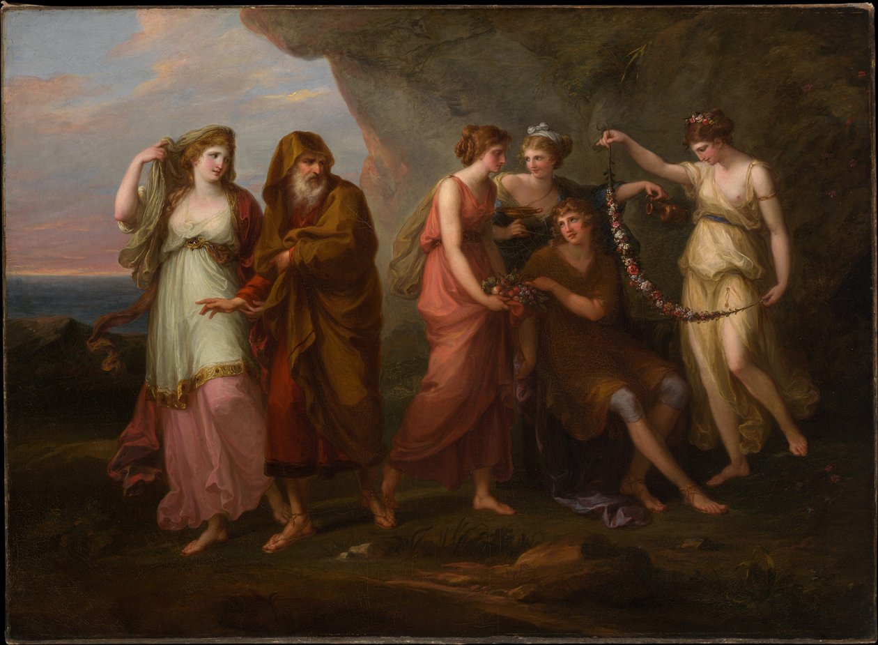 Telegonos og Kalypsos nymfer af Angelica Kauffmann