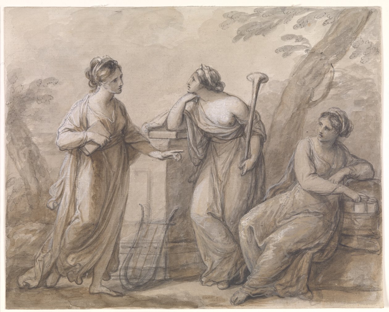 Tre muser i samtale af Angelica Kauffmann