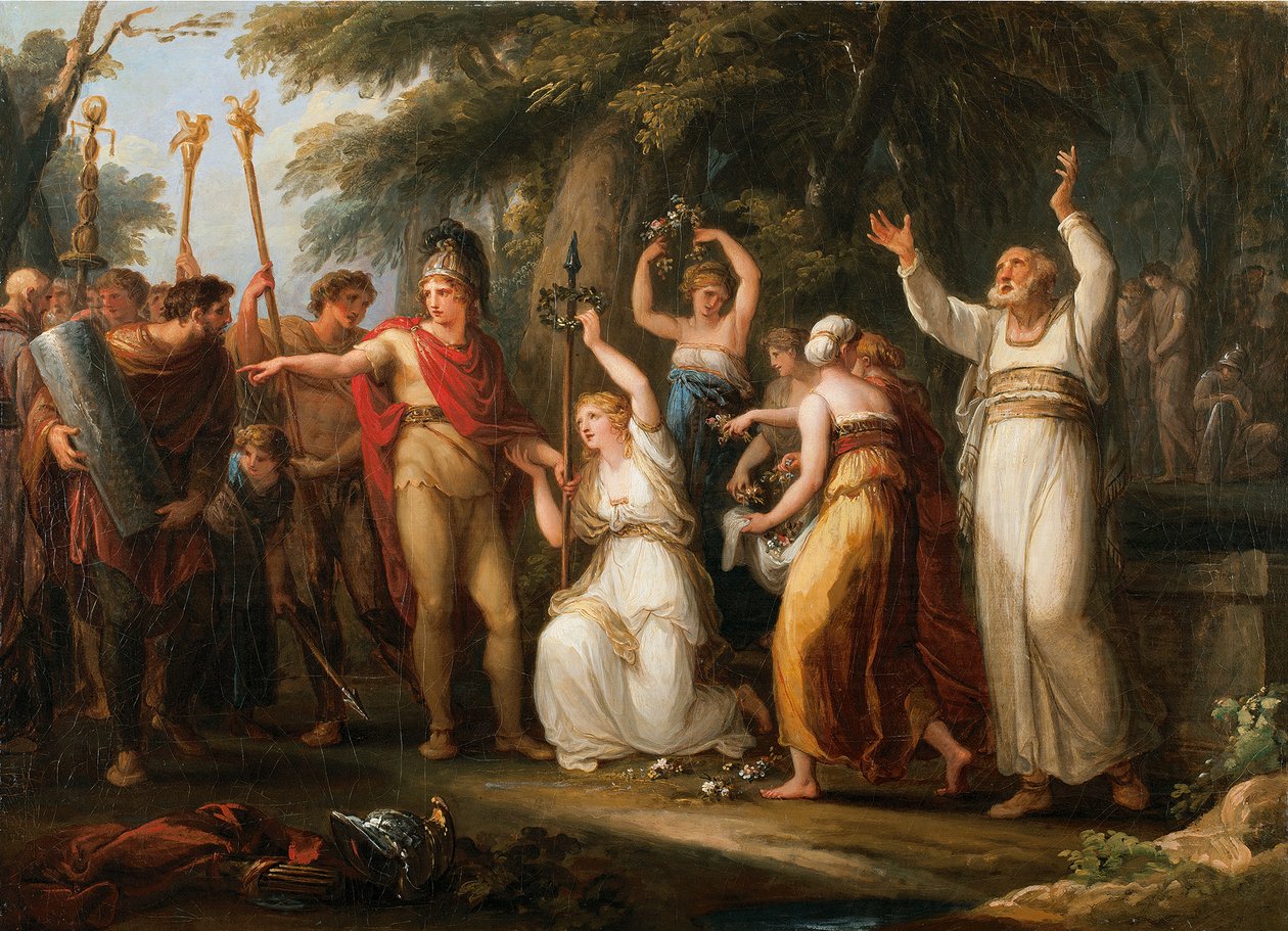 Thusnelda kroning Hermann, 1785 af Angelica Kauffmann