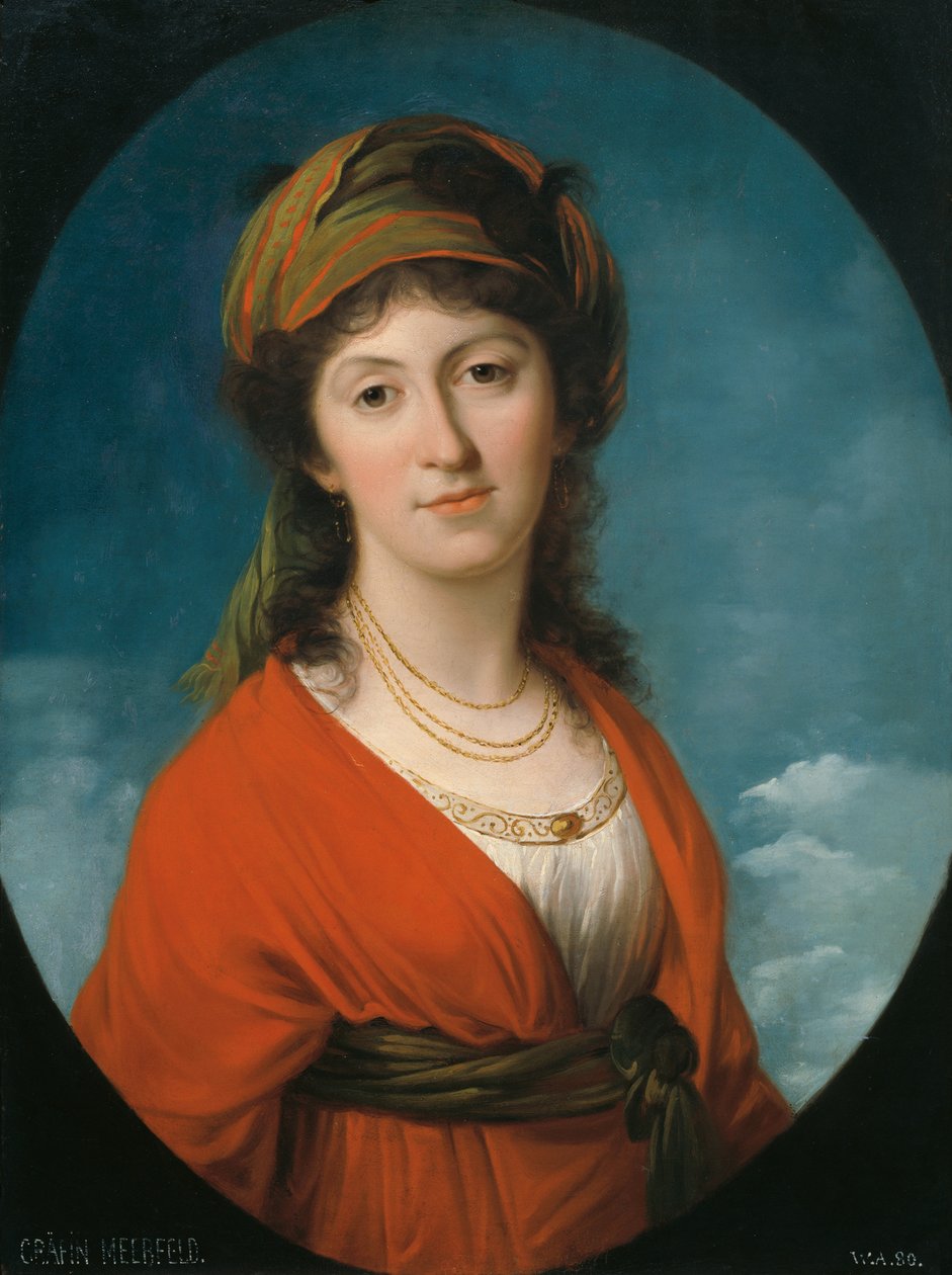 Portræt af grevinde Marie Therese Meerfeld, født Dietrichstein, ca. 1790. af Angelica Kauffmann
