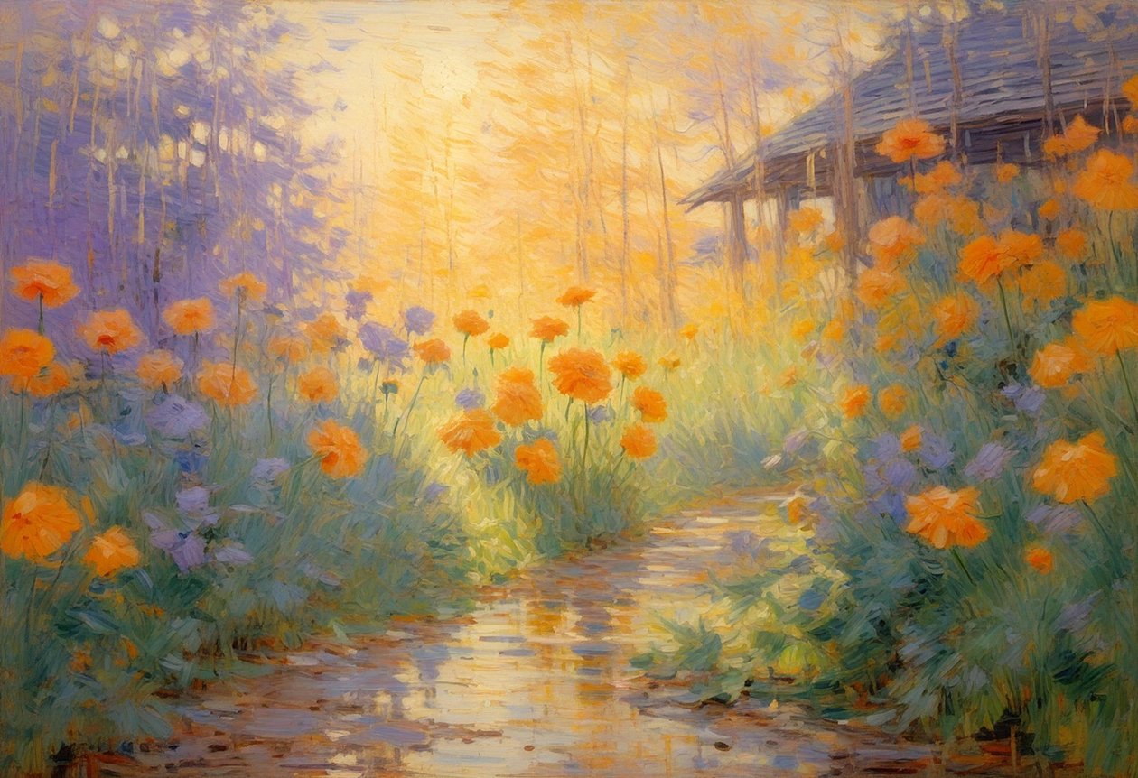 Blomster 109, ca. 2025 (olie på lærred) af Angelita Hawke