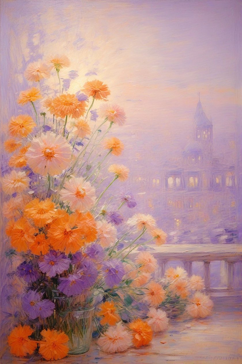 Blomster 54, ca. 2022 (olie på lærred) af Angelita Hawke