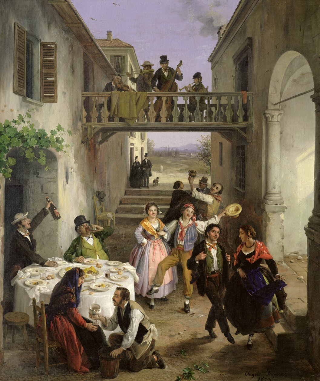 Et bryllup i Brianza, 1873 af Angelo Inganni