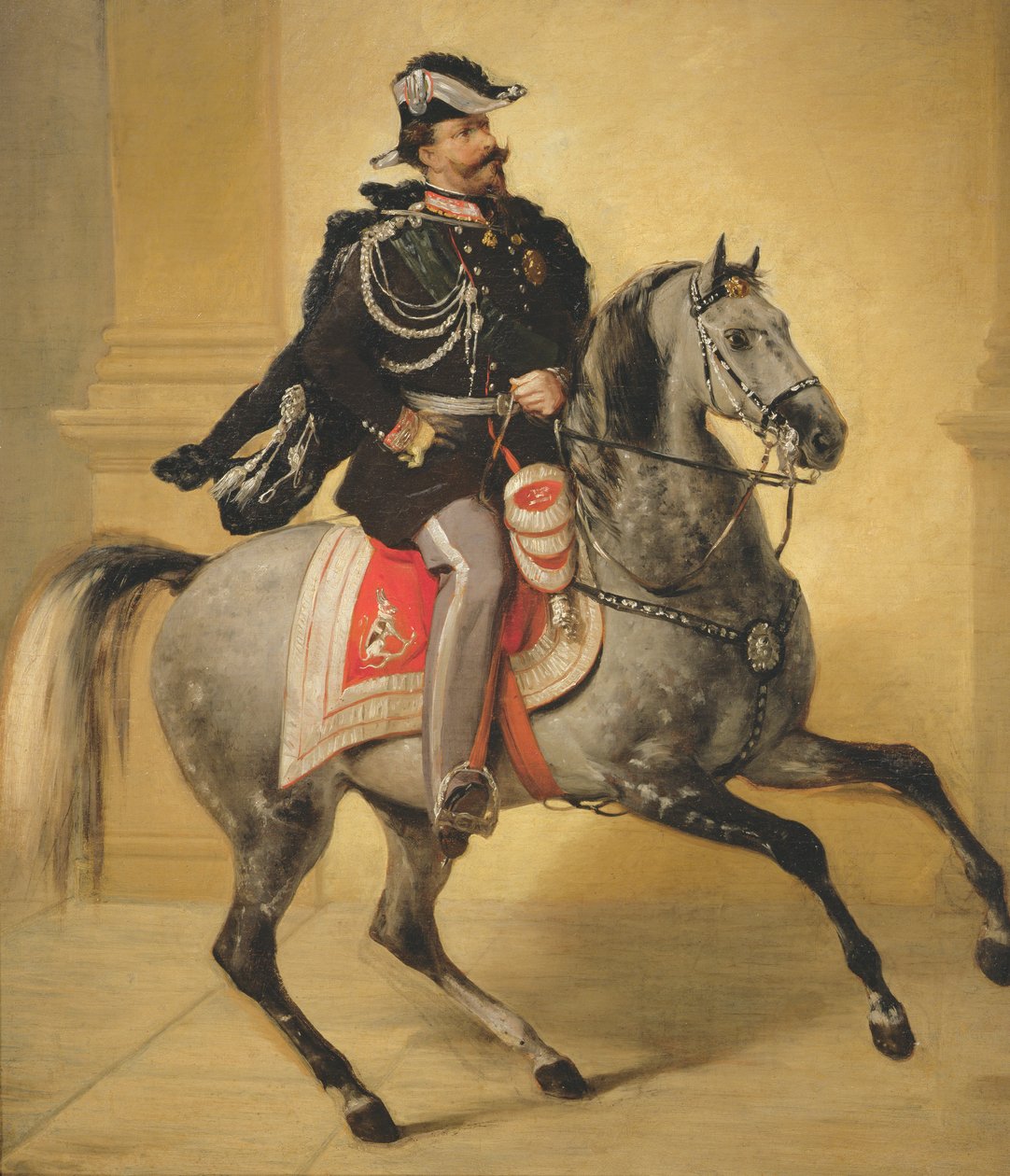 Ridesportræt af Victor Emmanuel II af Italien af Angelo Inganni