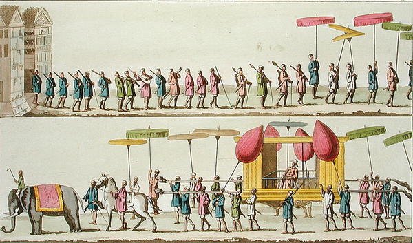 Procession af kongen af Burma, illustration fra 