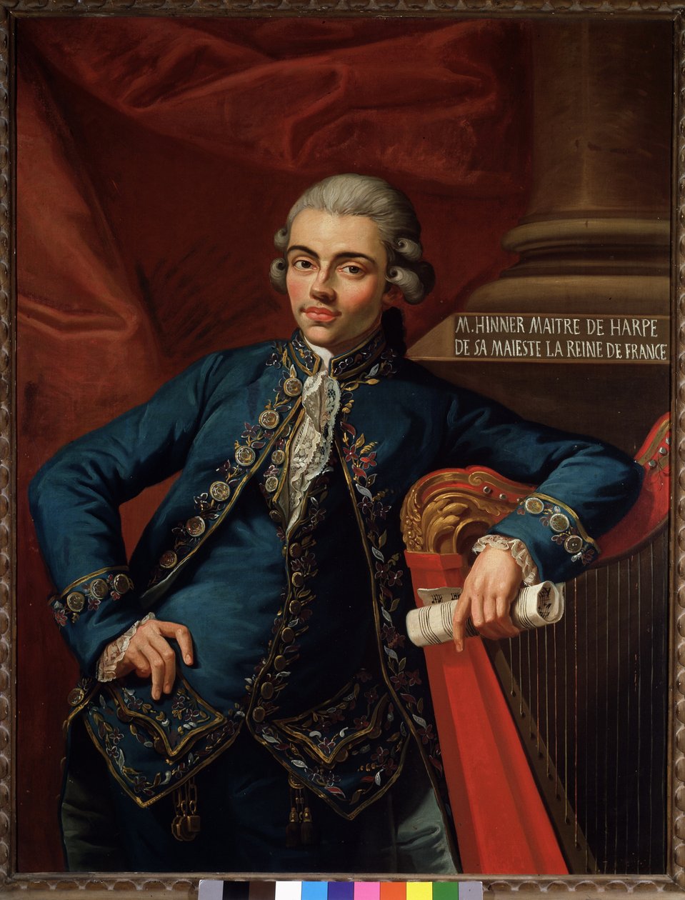Portræt af den tyske komponist og harpespiller Philip Joseph Hinner (1754-efter 1805) af Angelo Crescimbeni