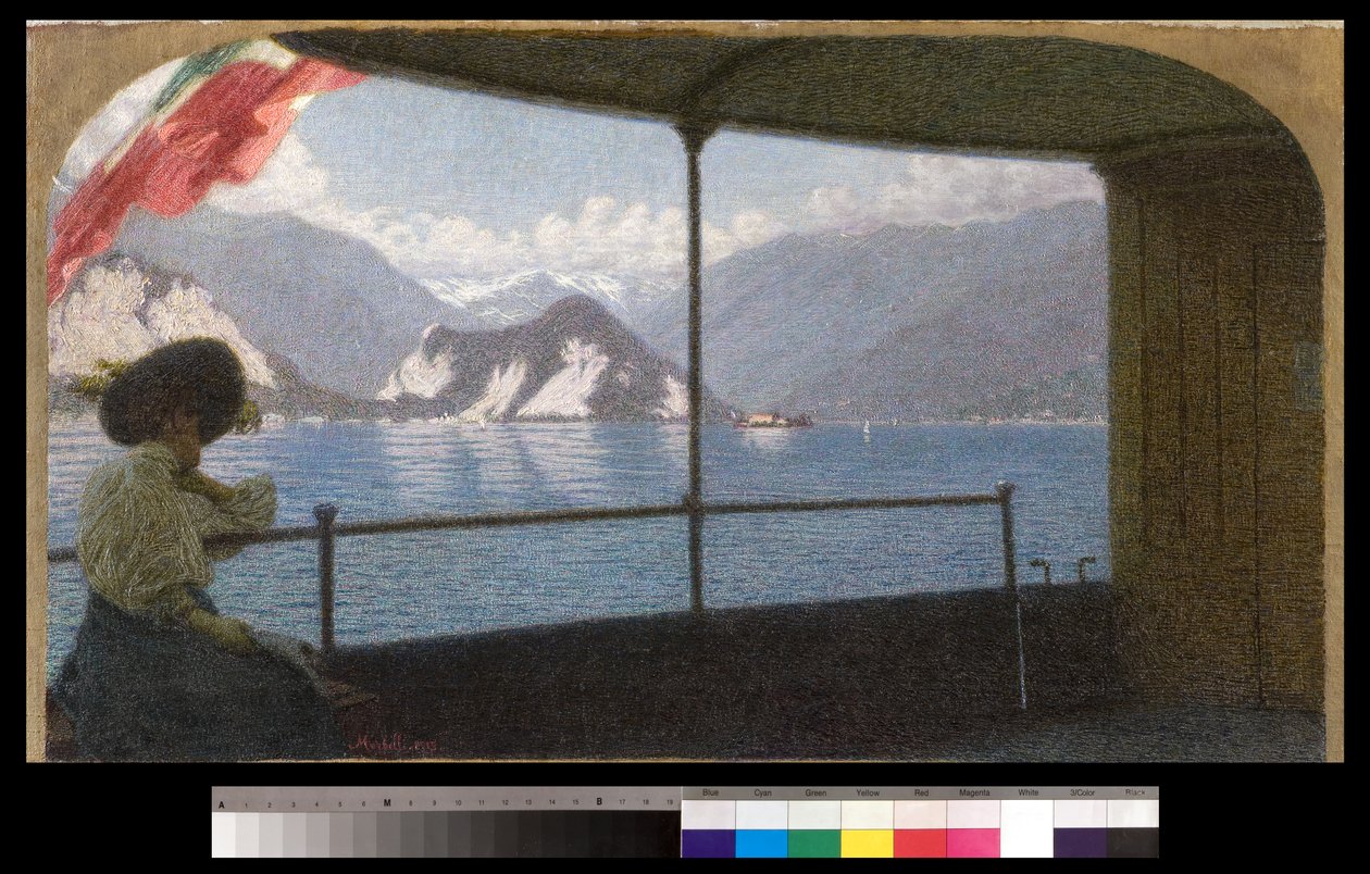 En båd på Lago Maggiore, 1915 af Angelo Morbelli