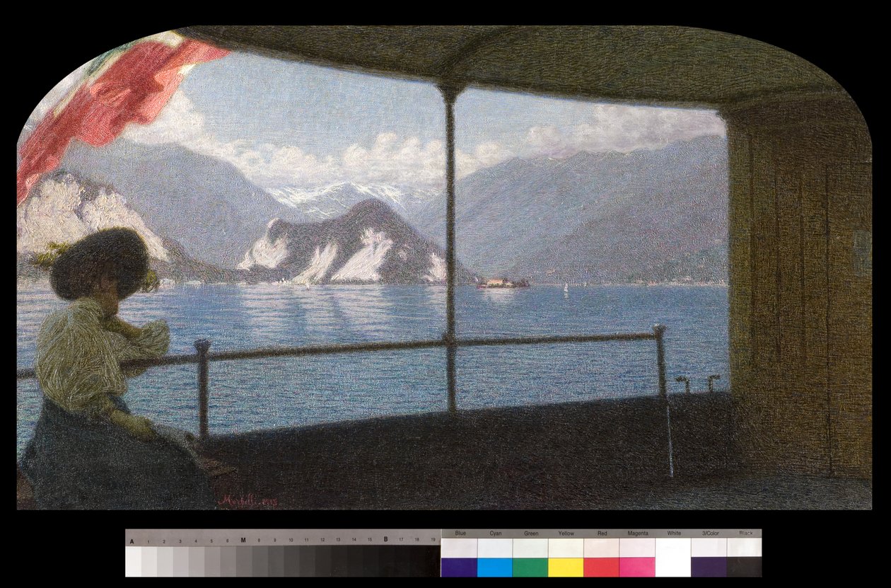En båd på Lago Maggiore, 1915 af Angelo Morbelli