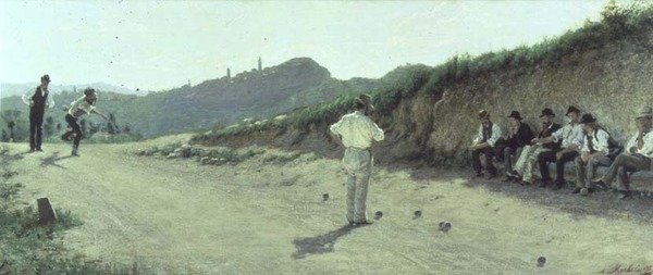 Boccia-spillet af Angelo Morbelli