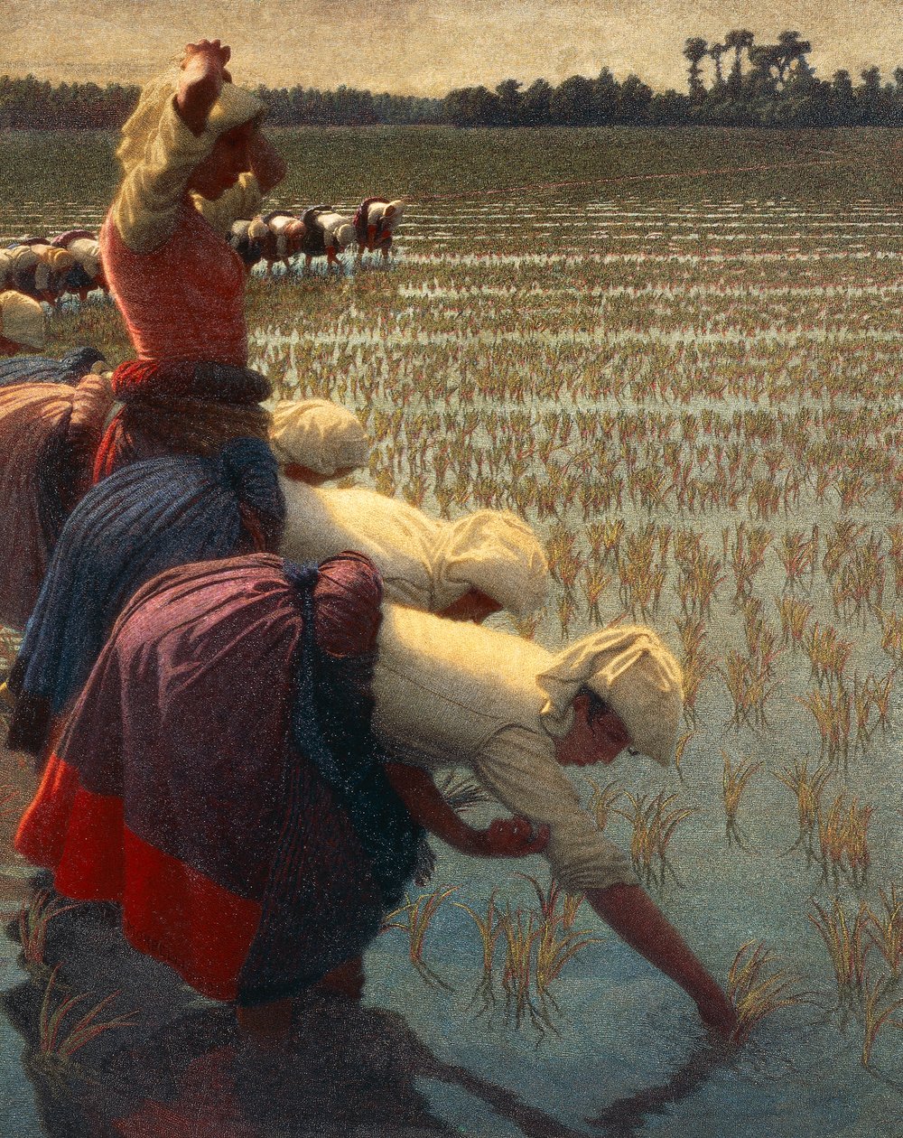 Mondine (italienske kvindelige risarbejdere) af Angelo Morbelli
