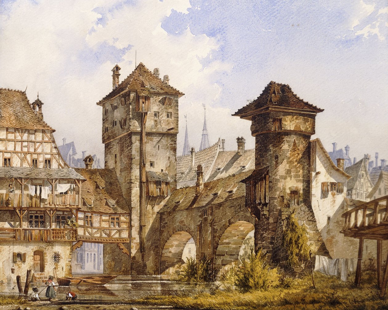 Udsigt over Nürnberg, 1856 af Angelo Quaglio