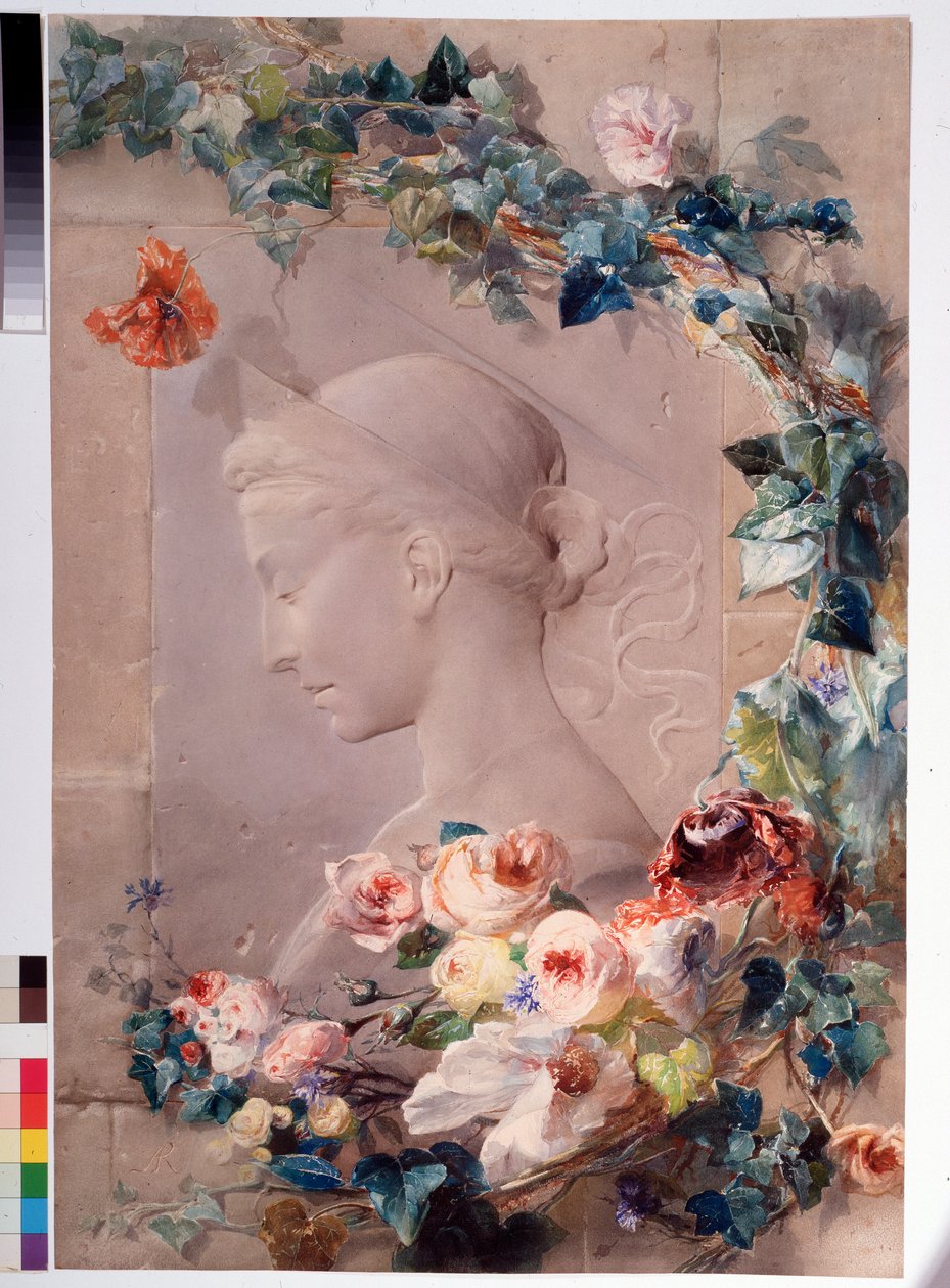 Repræsentation af Saint Cecile Aquarel af Angelo Rossi (1814-1871) 1859 Dim 81x55 cm Gener, Galleria d
