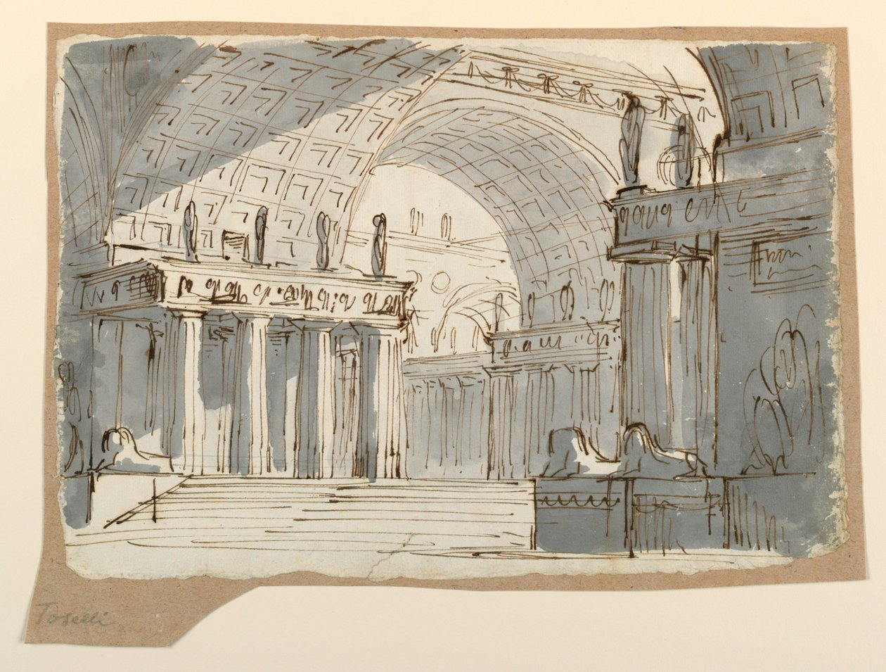Scenedesign, hvælvet klassisk bygning af Angelo Toselli