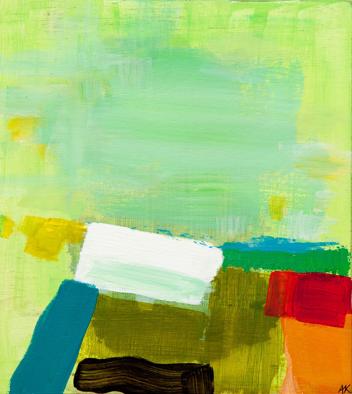 Landskab: Rød og lime, 2012 af Angie Kenber