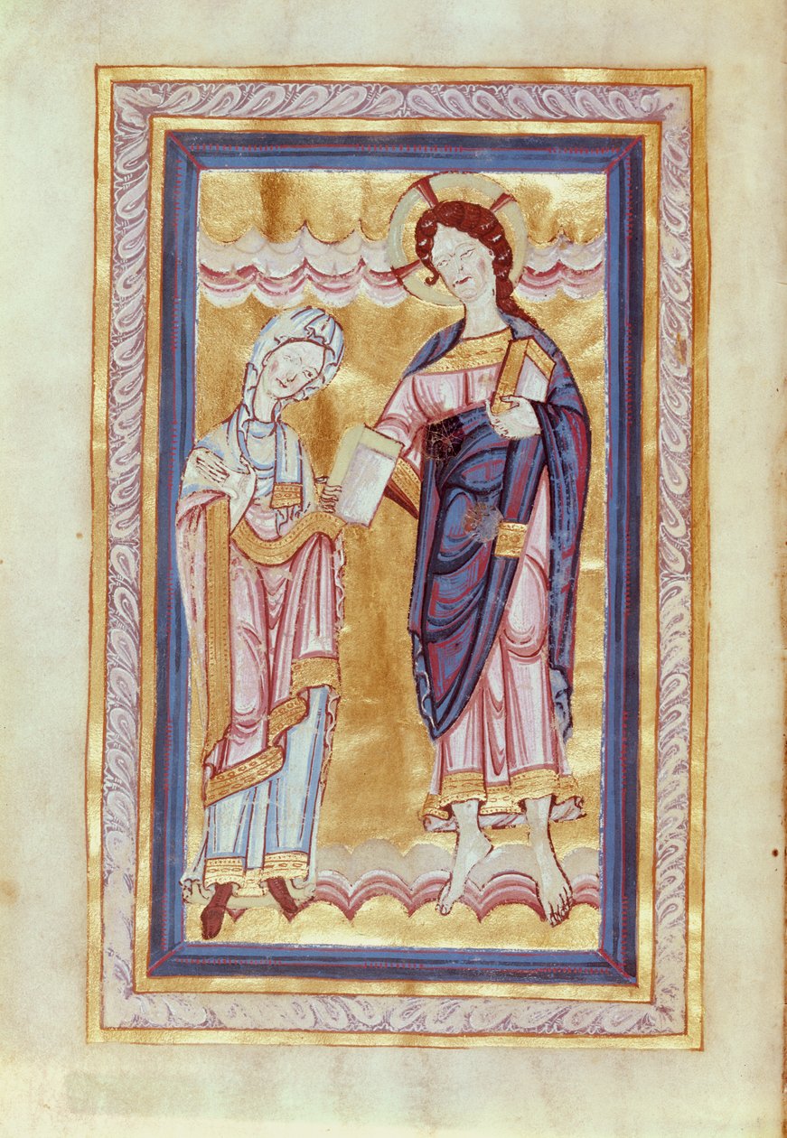 Aa 21 fol.2v Indvielse af bogen til Kristus, fra grevinde Judiths evangelium, 106570 af Anglo Saxon