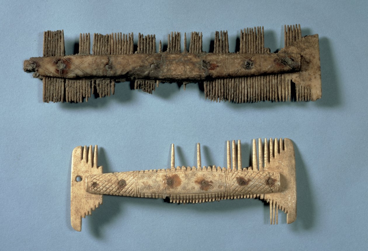 Kamme, angelsaksisk, sandsynligvis ca. 5.-7. århundrede (knogle) af Anglo Saxon