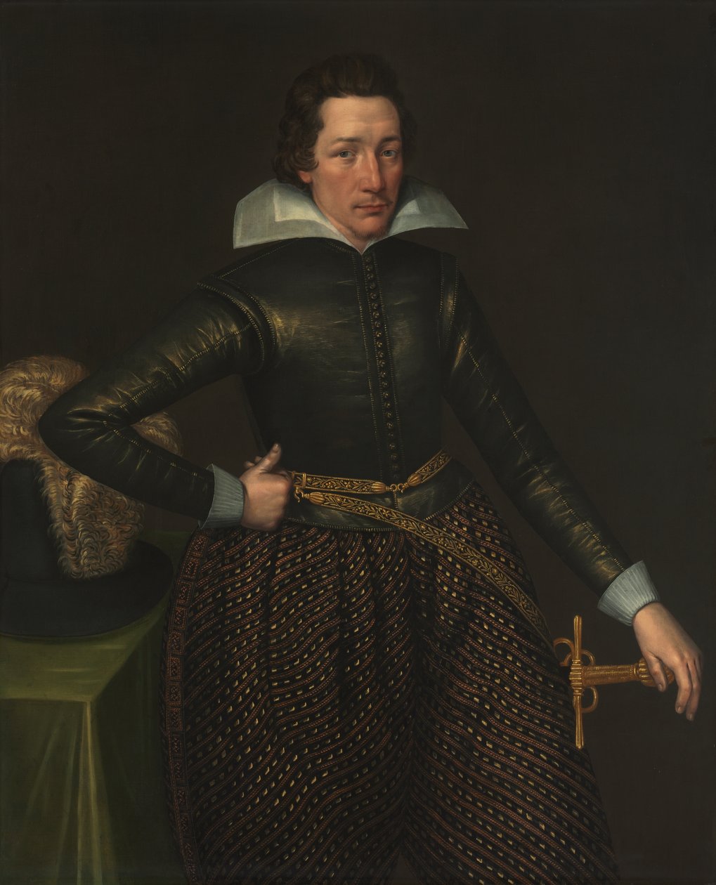 Portræt af en mand, ca. 1610 (olie på lærred) af Anglo Netherlands School