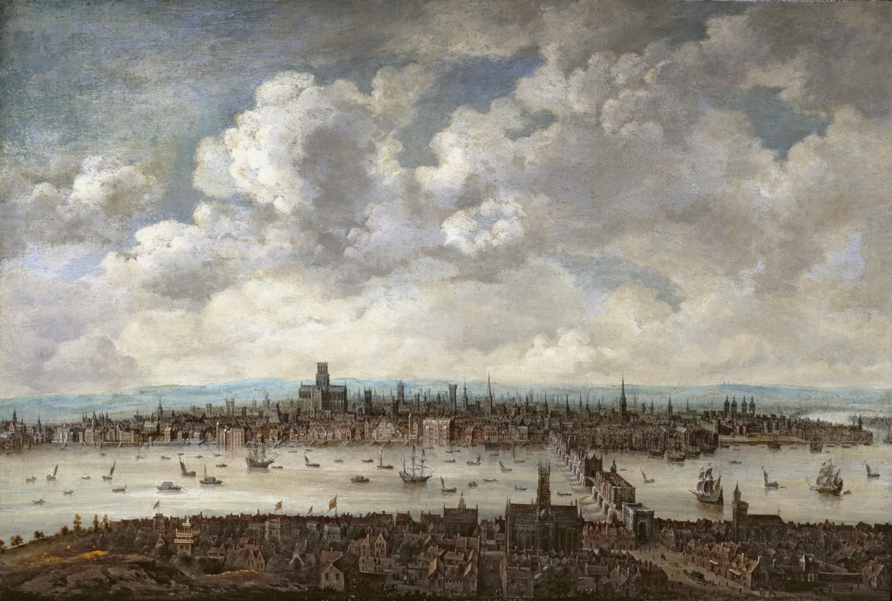 Udsigt over London fra Southwark af Anglo Dutch School