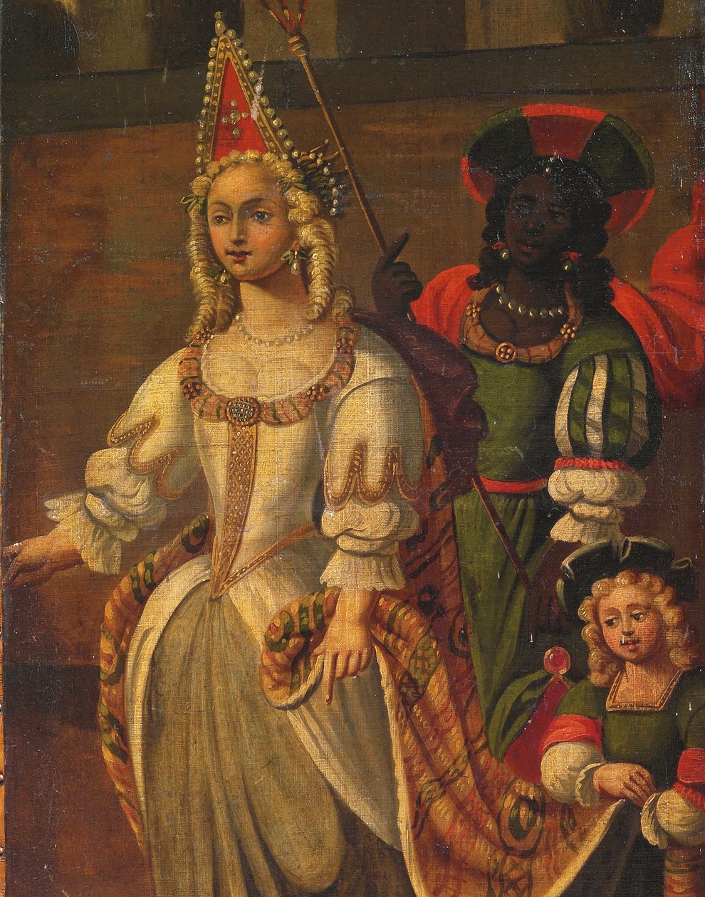 Firedobbelt dobbeltsidet skærm, ca.1700 af Anglo Flemish School