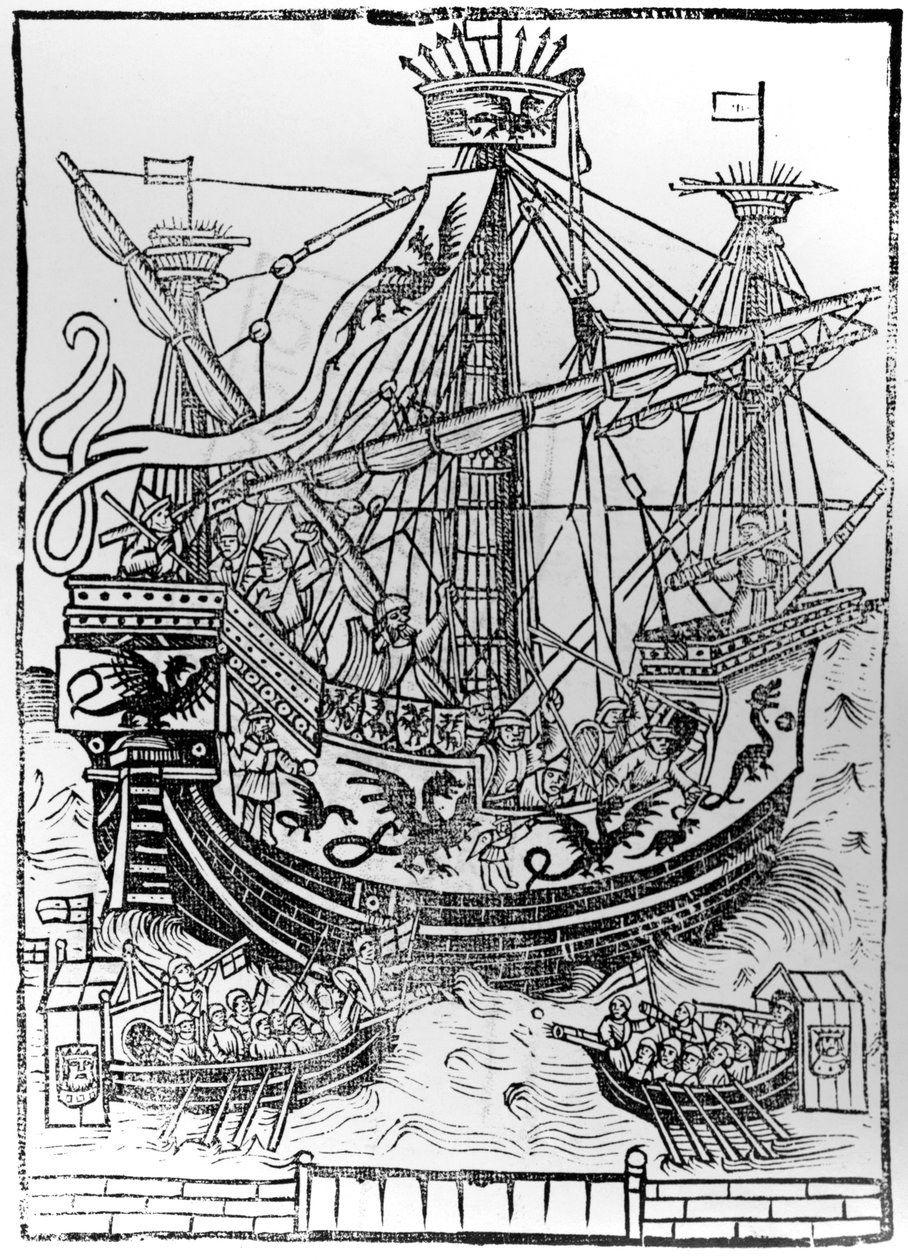 Den triumferende ankomst af Charles V, den hellige romerske kejser, til Brugge, 1515 af Anglo French School