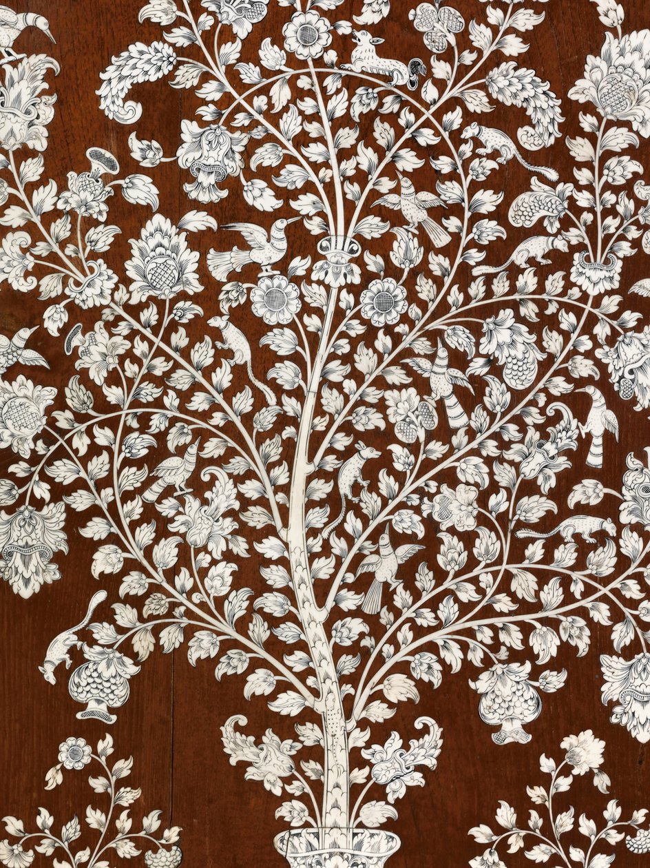 Bureau-kabinet, Vizagapatam, ca. 1720-30 (elfenben, teak, ibenholt og skildpadde) af Anglo Indian School