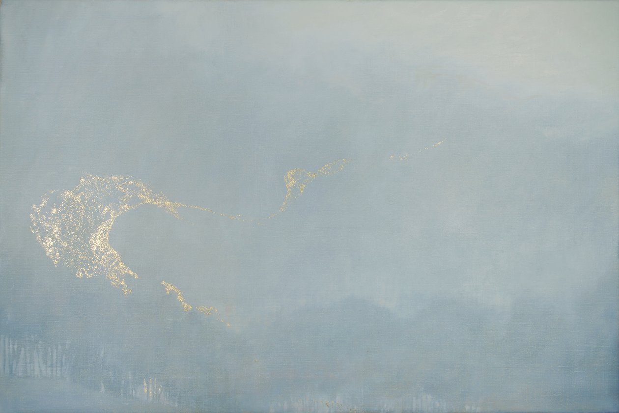 Light, 2022 (olie og bladguld på hør) af angus hampel