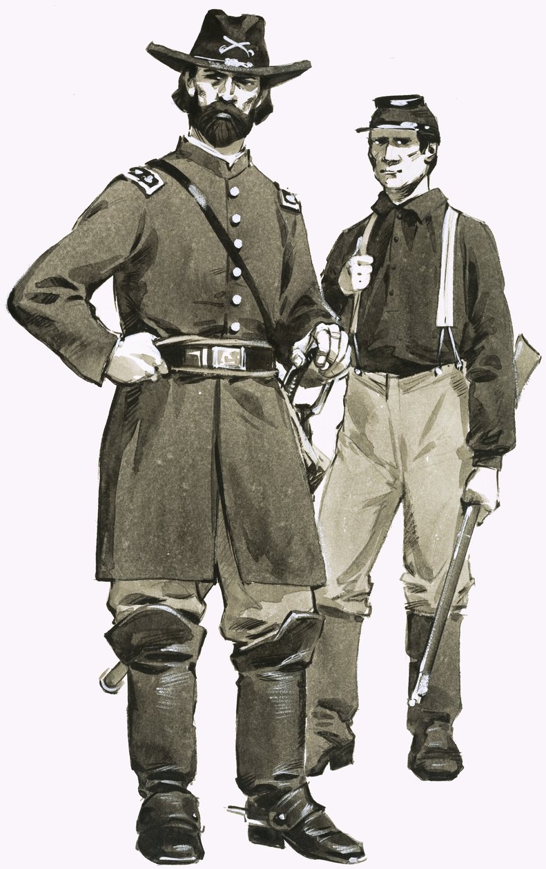 En officer og soldat fra det amerikanske kavaleri af Angus McBride