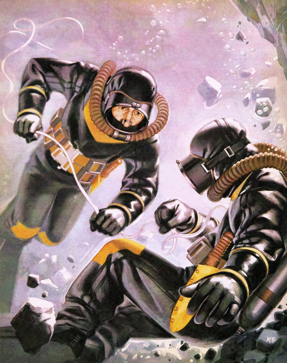 En dykkerekspedition ledet af kaptajn Jacques-Yves Cousteau af Angus McBride