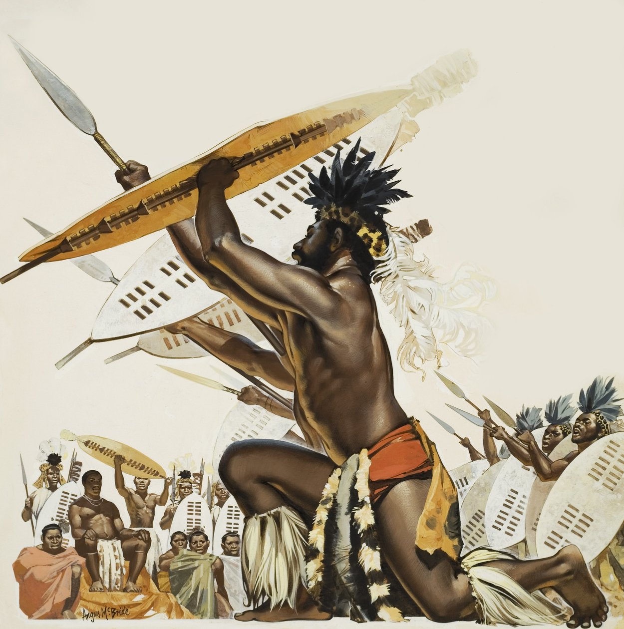 Afrikanske krigere (gouache på papir) af Angus McBride