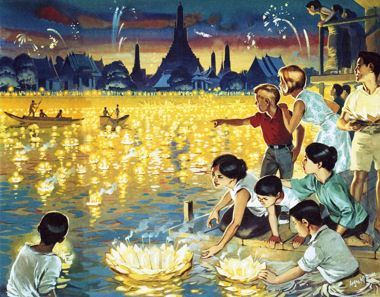 Loy Krathong-festival i Bangkok af Angus McBride