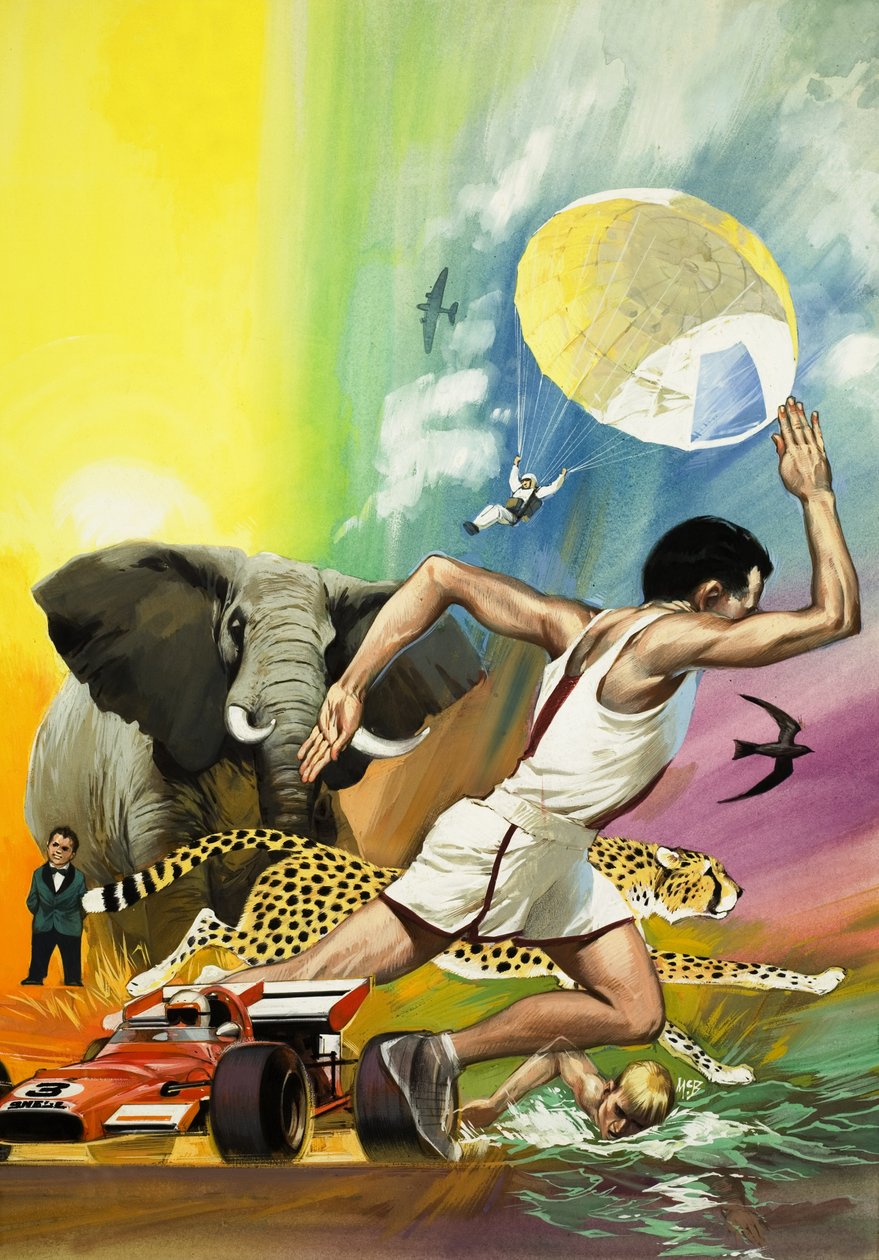 Record Breakers (gouache på papir) af Angus McBride