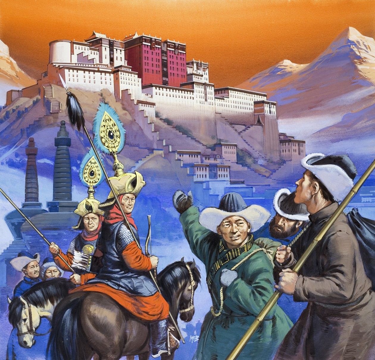 Tibet (gouache på papir) af Angus McBride