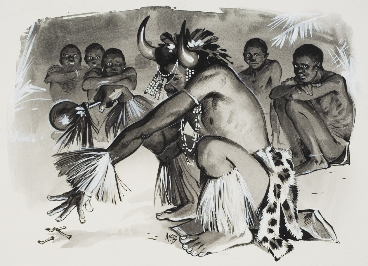 Witch Doctor (gouache på papir) af Angus McBride