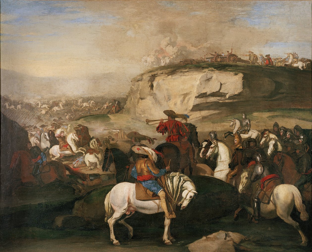 Slagscene, ca. 1630-39 af Aniello Falcone