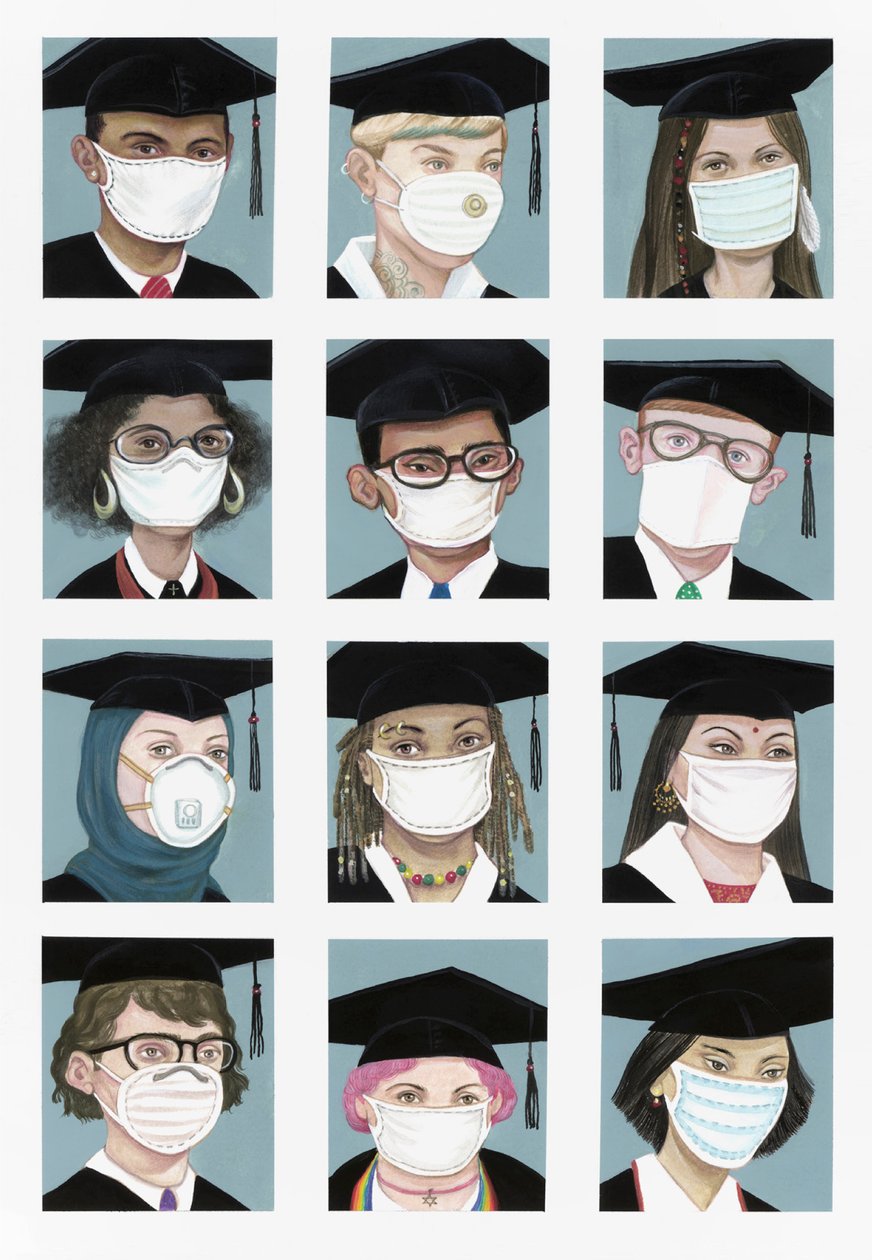 Class of 2020, 2020 (akryl på illustrationsplade) af Anita Kunz