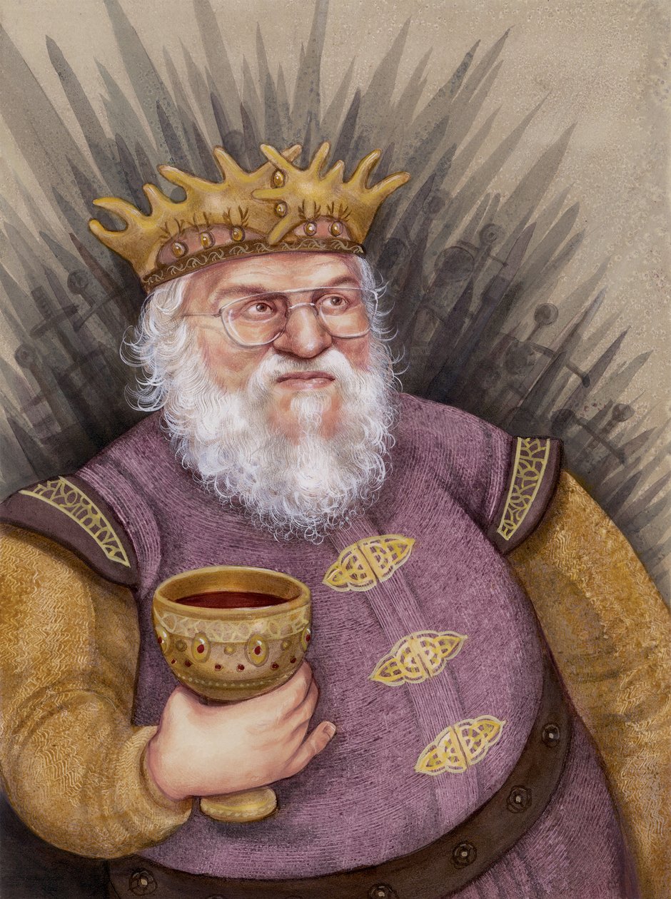 George RR Martin, 2011 (akryl på illustrationsplade) af Anita Kunz