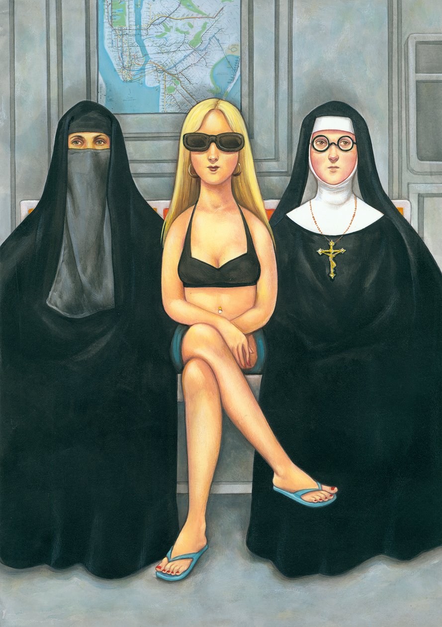 Piger vil være piger, 2007 (akryl på illustrationsplade) af Anita Kunz