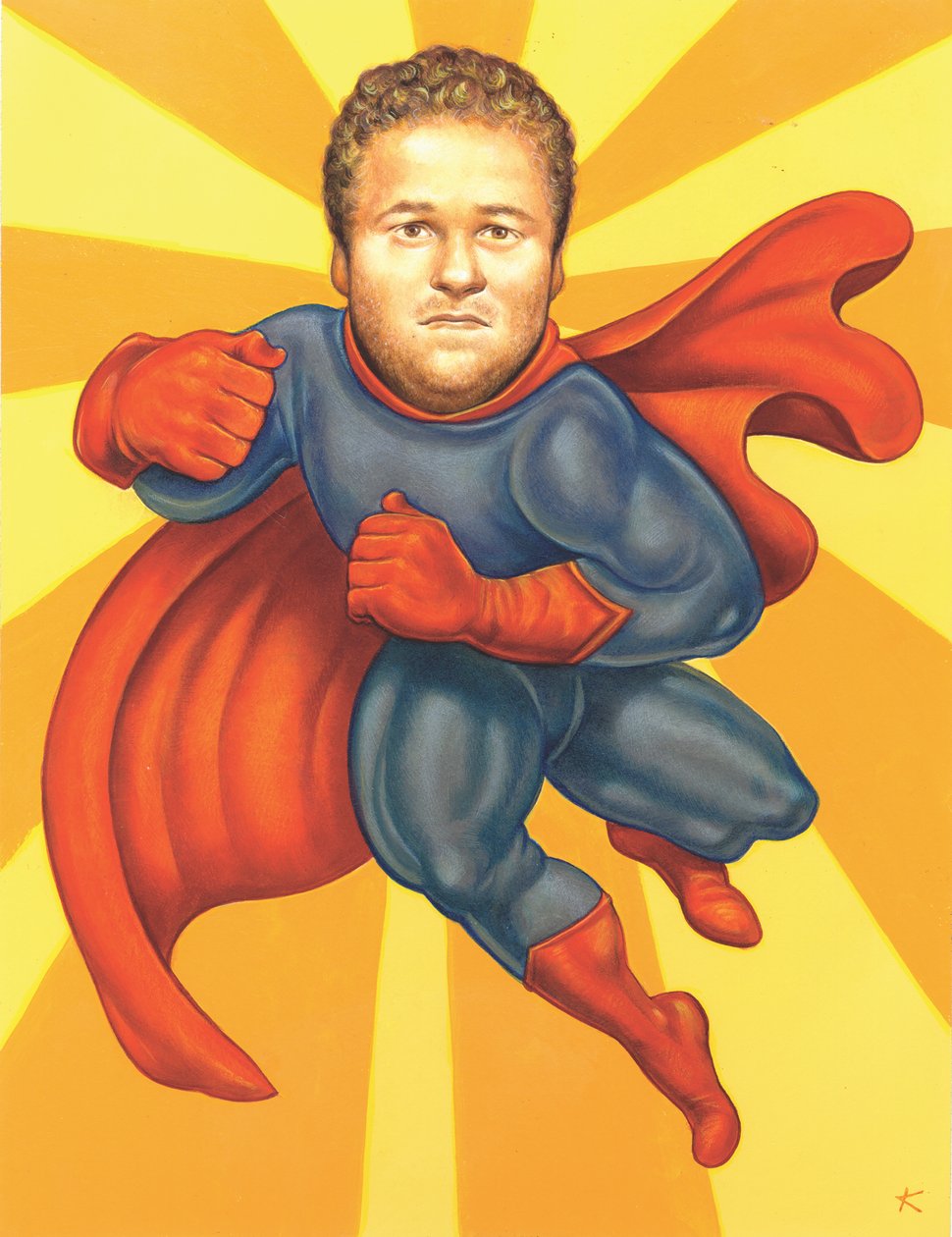 Seth Rogan, 2005 (akryl på illustrationsplade) af Anita Kunz