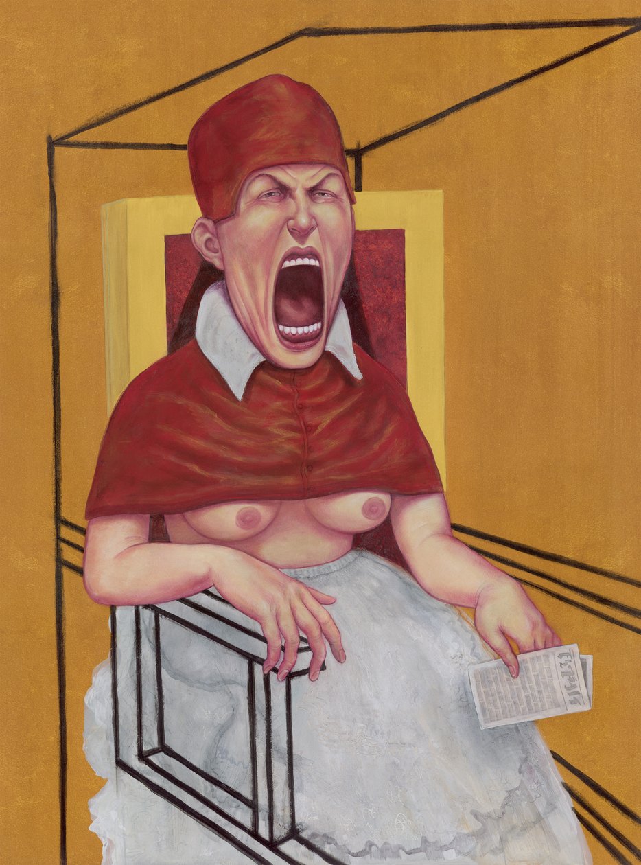 Studie efter Innocenta XX, 2016 (akrylmaling på illustrationsplade) af Anita Kunz