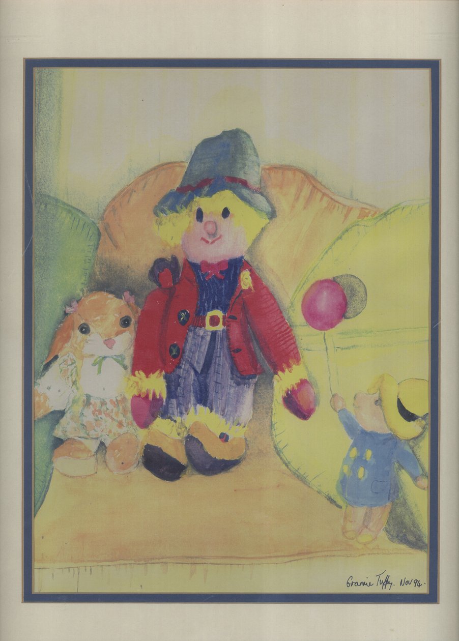 Granny Tuffys Toys, 1994 (wc på papir) af Ann Robson