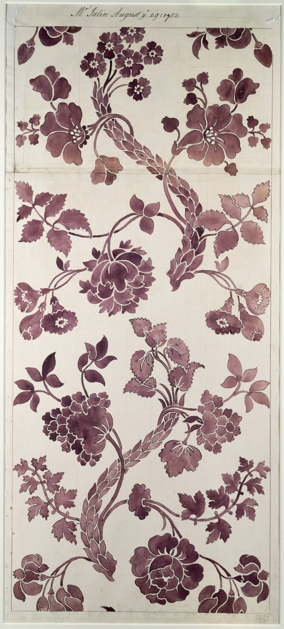 Design til en silkedamask, 1752 af Anna Maria Garthwaite