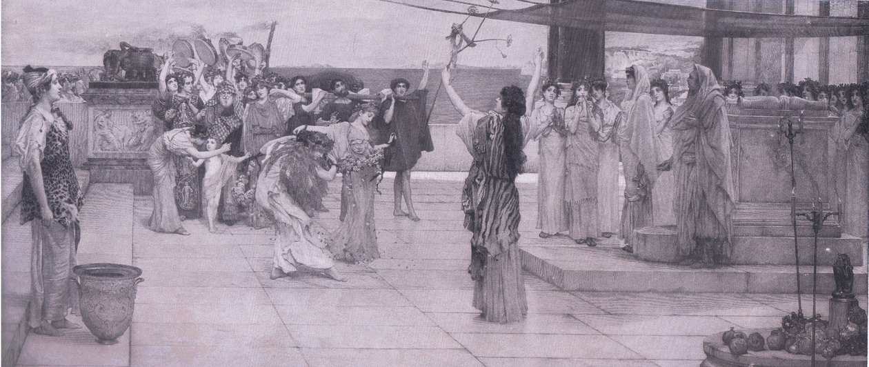 En dedikation til Bacchus, Bibbys Annual, 1916-1917 af Anna after Alma Tadema