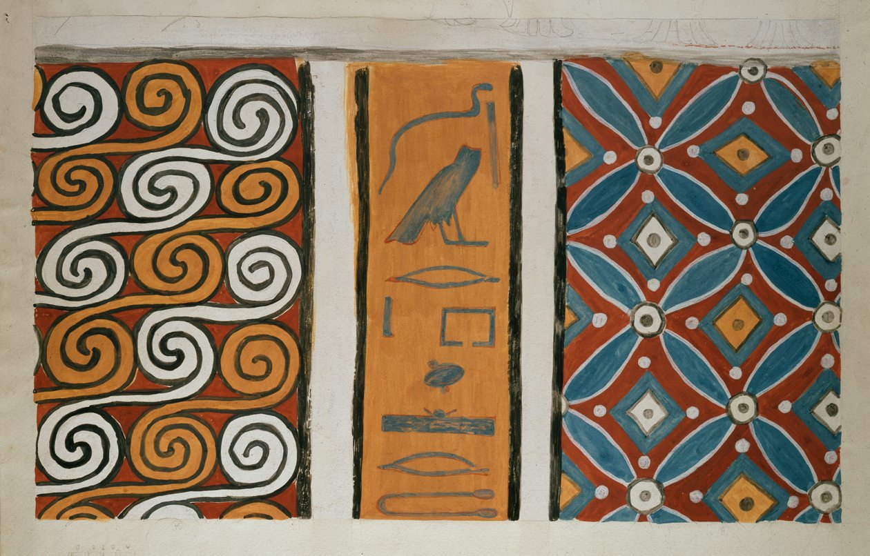 Kopi af vægmaleri fra privat grav 82 af Amenemhet, Theben I, 1, 163-167, 20. århundrede af Anna